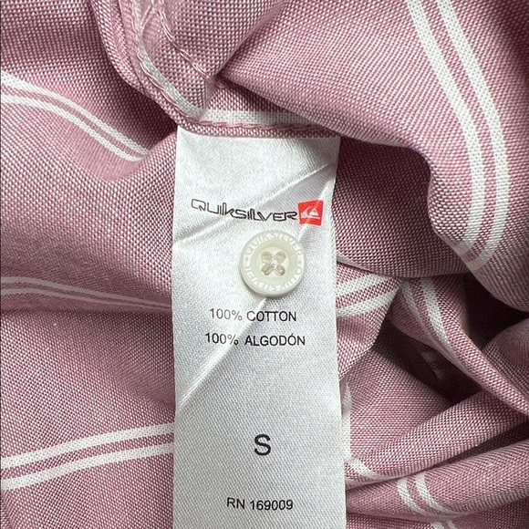 Quiksilver Men's Casual Pink and White Striped Shirt 100% Cotton - Picture 7 of 7